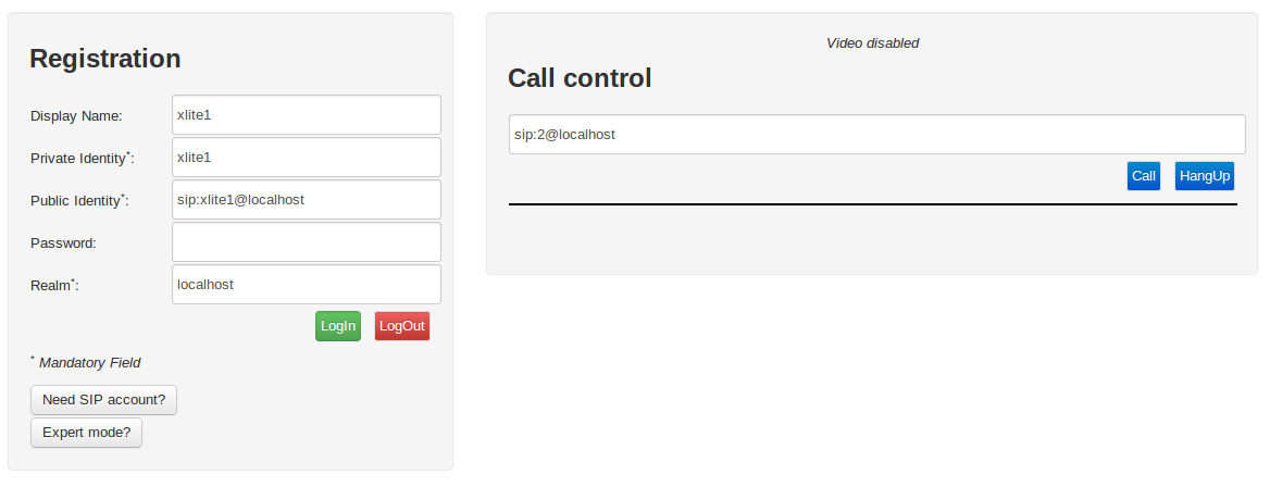 Registration and call control